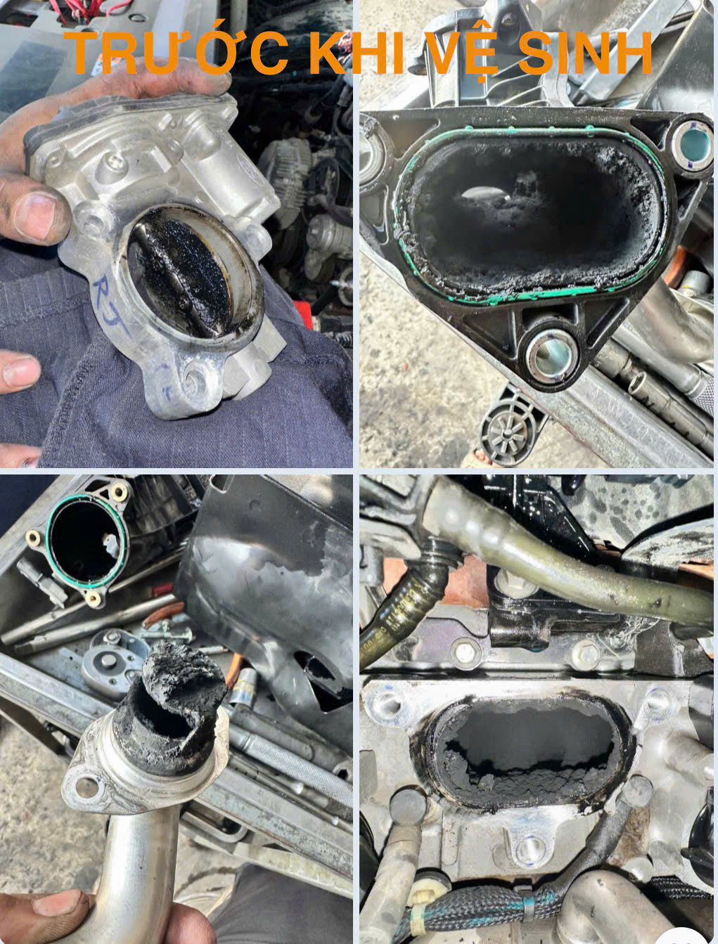 Trước khi vệ sinh máy dầu tại Garage Minh Nhật