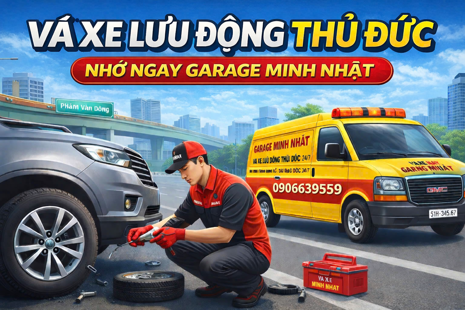 Vá Xe Lưu Động Thủ Đức – Nhớ Ngay Garage Minh Nhật